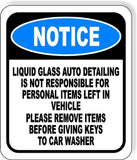 LIQUID GLASS AUTO DETAIL Aluminum Composite Safety Sign