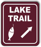 LAKE TRAIL DIRECTIONAL 45 DEGREES UP RIGHT ARROW Metal Aluminum composite sign