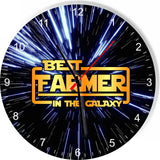 Best Farmer in the Star Galaxy Wars Space Kitchen Living room Wall Clock