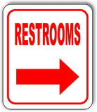 RESTROOM RIGHT ARROW Aluminum Composite Sign