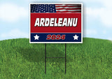 ARDELEANU FLAG RED 2024 18inx24in Yard Road Sign w/ Stand