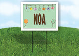 NOA WELCOME BABY GREEN  18 in x 24 in Yard Sign Road Sign with Stand
