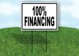 100% FINANCE BLACK BORDER Yard Sign with Stand LAWN SIGN