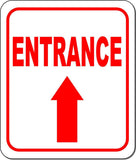 ENTRANCE DIRECTIONAL RED 8 Arrow Variations Metal Aluminum composite sign