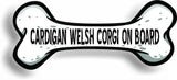 Dog on Board Cardigan Welsh Corgi Bone Car Magnet Bumper Sticker 3"x7"