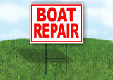 BOAT REPAIR RED WHITE Yard Sign Road with Stand LAWN SIGN