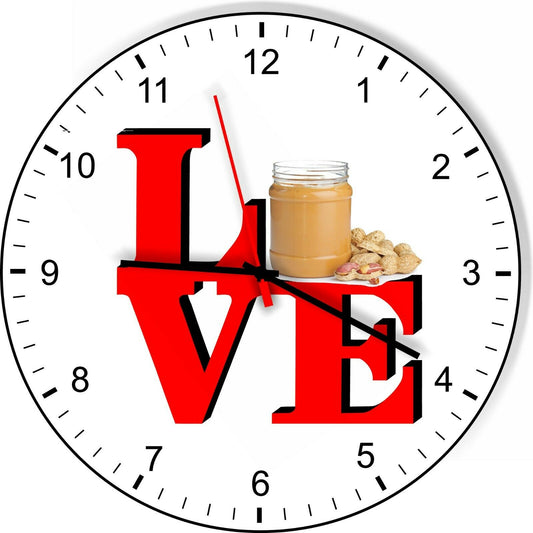 I Love Peanut Butter Love Park Funny Kitchen Living room Wall Clock