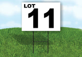 LOT 11 BLACK WHITE Yard Sign with Stand LAWN SIGN
