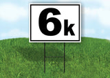 KILOMETER 6 K DISTANCE MARKER  RUNNING RACE BLACK Yard Sign with Stand LAWN SIGN