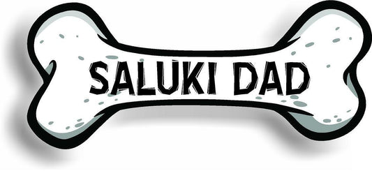 Dog Dad Saluki Bone Car Magnet Bumper Sticker 3"x7"