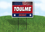 TOULME FLAG RED 2024 18inx24in Yard Road Sign w/ Stand