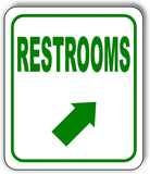 RESTROOMS DIRECTIONAL GREEN 8 Arrow Variations Metal Aluminum composite sign