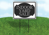 INDOOR YARD SALE BLACK TAG Yard Sign with Stand LAWN SIGN