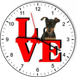 Miniature Pincher Cute Puppy Dog kitchen living room Wall Clock