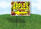 APPLES LEFT ARROW W YELLOW Yard Sign Road with Stand LAWN SIGN Single sided