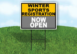 SPORTS REGISTRATION GOLD SILVER WINTER Yard Sign with Stand LAWN SIGN