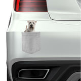 Soft Coated Wheaten in pocket Fridge Car Magnet Bumper Sticker App size 4"x7"