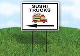 SUSHI TRUCKS LEFT ARROW BLACK Yard Sign Road with Stand LAWN SIGN Single sided