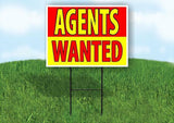 AGENTS WANTED RED AND YELLOW Yard Sign Road with Stand LAWN SIGN