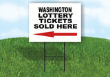 WASHINGTON STATE LOTTERY TICKETS LEFT ARROW Yard Sign w Stand LAWN SIGN Single