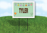 TYLER WELCOME BABY GREEN  18 in x 24 in Yard Sign Road Sign with Stand