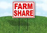 FARM SHARE RED WHITE Yard Sign Road with Stand LAWN SIGN