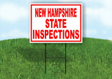 NEW HAMPSHIRE STATE INSPECTIONS RED WHITE Yard Sign Road with Stand LAWN SIGN