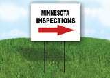 INSPECTIONS RIGHT ARROW RED_ MINNESOTA Yard Sign with Stand LAWN SIGN