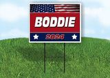 BODDIE FLAG RED 2024 18inx24in Yard Road Sign w/ Stand