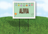 ALIVIA WELCOME BABY GREEN  18 in x 24 in Yard Sign Road Sign with Stand