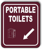 PORTABLE TOILETS DIRECTIONAL ARROW TRAIL 8 Variations Aluminum composite sign