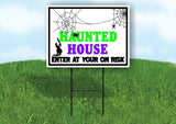 HAUNTED HOUSE SPIDERS Yard Sign with Stand LAWN SIGN