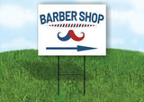 BARBER SHOP RED BLUE RIGHT Yard Sign Road with Stand LAWN SIGN Single sided