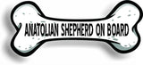 Dog on Board Anatolian Shepherd Bone Car Magnet Bumper Sticker 3"x7"