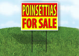 POINSETTIAS  FOR SALE RED YELLOW Plastic Yard Sign ROAD SIGN with Stand