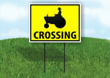 TRACTOR FARM PEDESTRIAN CROSSING XING Plastic Yard Sign ROAD SIGN with Stand