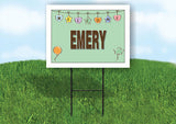 EMERY WELCOME BABY GREEN  18 in x 24 in Yard Sign Road Sign with Stand