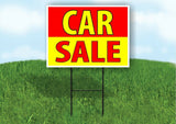 CAR SALE RED YELLOW Plastic Yard Sign ROAD SIGN with Stand