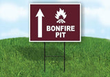 BONFIRE PIT STRAIGHT ARROW BROWN Yard Sign with Stand LAWN SIGN