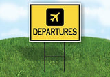 DEPARTURES YELLOW Yard Sign Road with Stand LAWN SIGN