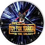Best Toy Fox Terrier Dog Galaxy Wars Space Star Kitchen Livingroom Wall Clock