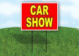 CAR SHOW RED YELLOW Yard Sign with Stand LAWN SIGN