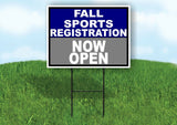 SPORTS REGISTRATION BLUE SILVER FALL Yard Sign with Stand LAWN SIGN