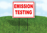 EMISSION TESTING RED WHITE Yard Sign Road with Stand LAWN SIGN