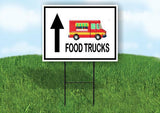 FOOD TRUCKS STRAIGHT ARROW BLACK Yard Sign with Stand LAWN SIGN