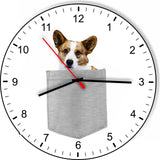 Cardigan Welsh Corgi In Your Pocket Puppy Dog kitchen living room Wall Clock