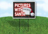 PICTURES WITH SANTA Plastic Yard Sign ROAD SIGN with Stand