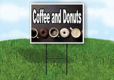 Coffee and Donuts with pictures Yard Sign Road with Stand LAWN SIGN