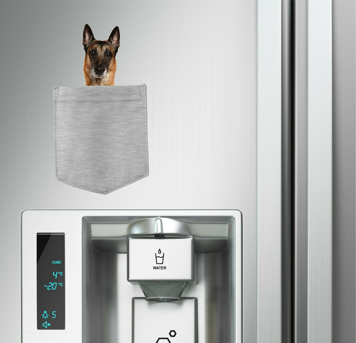 Belgian Malinoi Dog in pocket Fridge Car Magnet Bumper Sticker App size 4"x7"