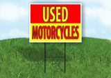USED Motorcycles RED YELLOW Plastic Yard Sign ROAD SIGN with Stand